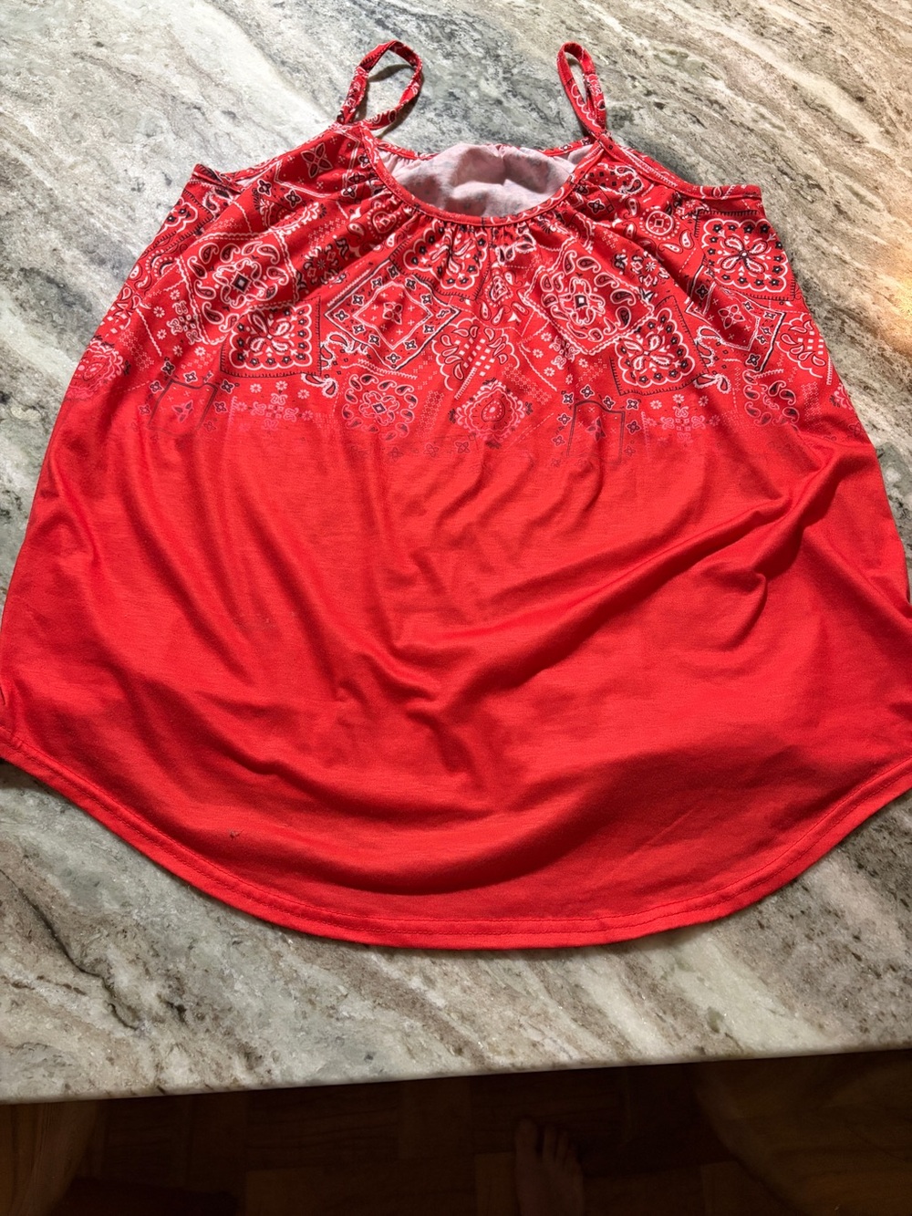 Women’s Red Bandana-Print Tank Top